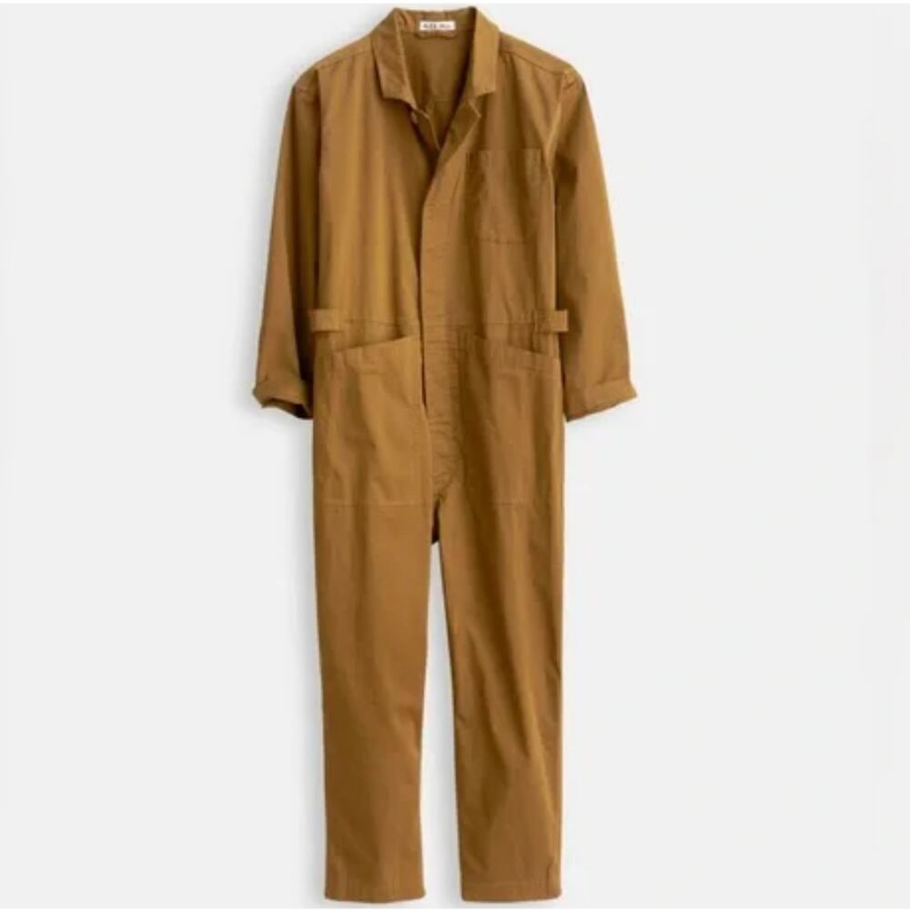 Alex Mill Standard Jumpsuit in Cotton Twill Hickory Womens Size XL Coveralls Tan